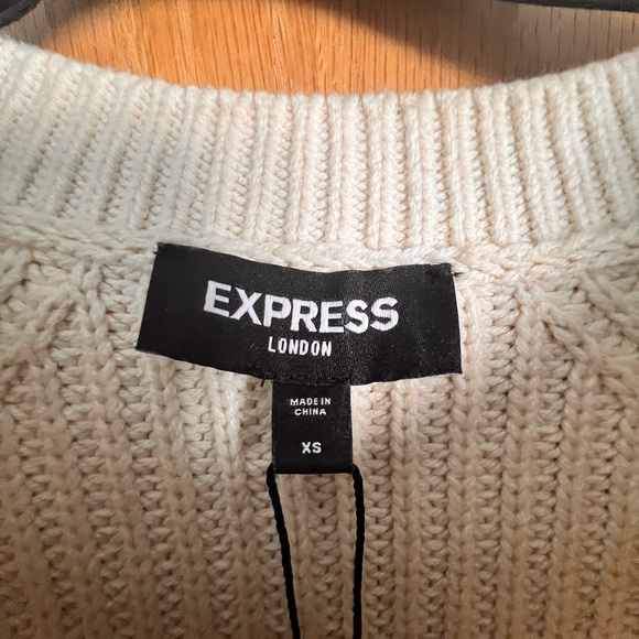 Express Gold Ribbed Woven Sweater - Picture 6 of 6